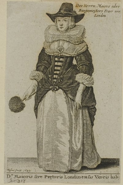 Żona burmistrza Londynu autorstwa Wenceslaus Hollar
