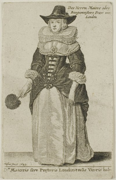 Żona burmistrza Londynu autorstwa Wenceslaus Hollar