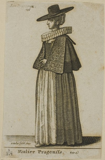 Kobieta z Pragi autorstwa Wenceslaus Hollar