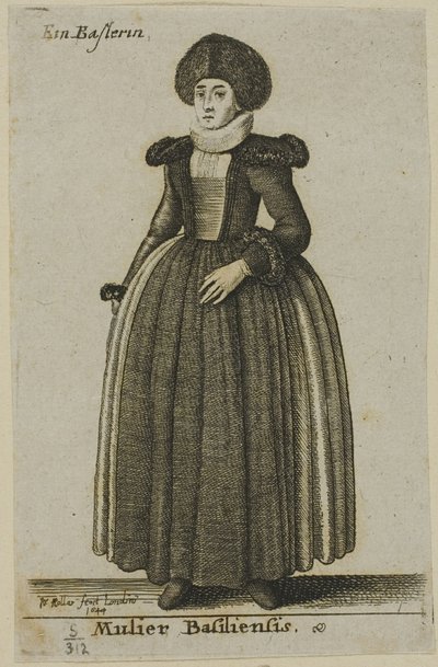 Kobieta z Bazylei autorstwa Wenceslaus Hollar