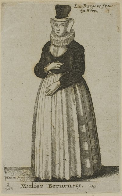 Kobieta z Berna autorstwa Wenceslaus Hollar