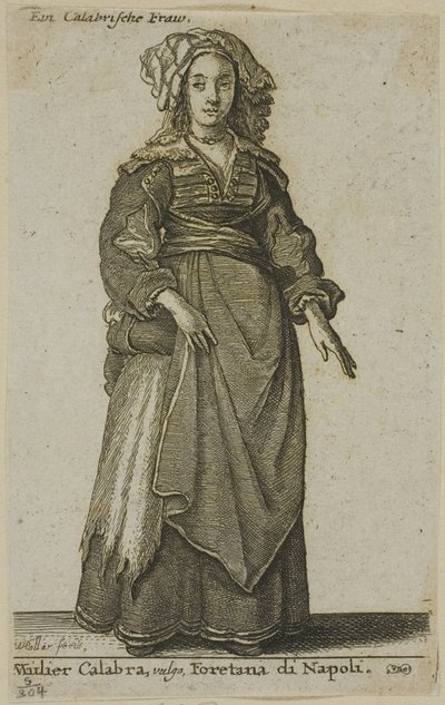 Kobieta z Kalabrii autorstwa Wenceslaus Hollar