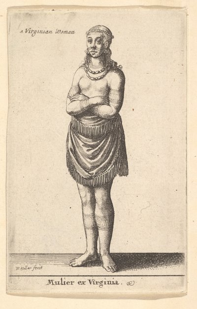 Kobieta z Wirginii, ca. 1643. autorstwa Wenceslaus Hollar