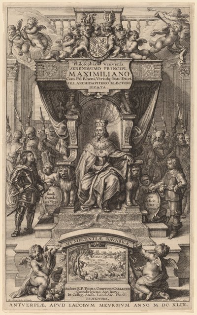Strona tytułowa do "Filozofii Wszechświata" autorstwa Wenceslaus Hollar after Abraham van Diepenbeeck