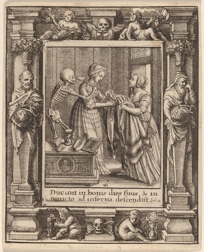 Panna młoda autorstwa Wenceslaus Hollar after Hans Holbein the Younger after Abraham van Diepenbeeck