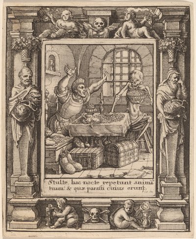 Skąpiec autorstwa Wenceslaus Hollar after Hans Holbein the Younger after Abraham van Diepenbeeck