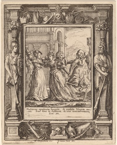 królowa autorstwa Wenceslaus Hollar after Hans Holbein the Younger after Abraham van Diepenbeeck