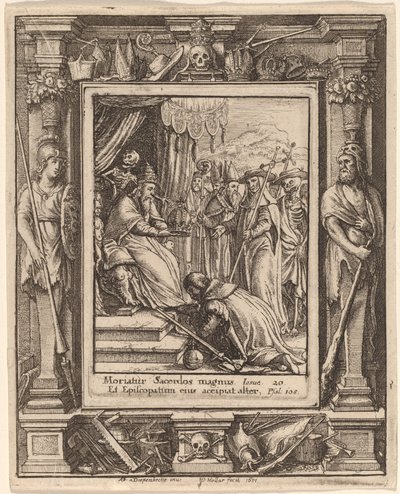 Papież autorstwa Wenceslaus Hollar after Hans Holbein the Younger after Abraham van Diepenbeeck