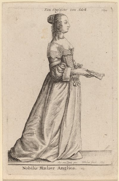 Szlachetna Angielka autorstwa Wenceslaus Hollar after Sir Anthony van Dyck