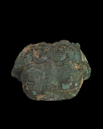 Ozdoba: groteskowa maska zwierzęca (brąz) autorstwa Western Zhou Dynasty Chinese School
