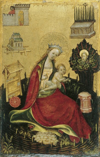 Dziewica z Dzieciątkiem w Hortus Conclusus autorstwa Westphalian Master