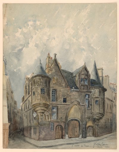 Rysunek, Hotel de Sens, Paryż, 1888 r. autorstwa Whitney Warren Jr.