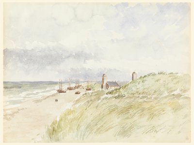 Rysunek, Brzeg w Kativigh, Holandia, 21 sierpnia 1887 r. autorstwa Whitney Warren Jr.