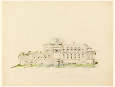 Wzniesienie w kierunku Polo Grounds, Clubhouse, Newport, Rhode Island i Golf Club autorstwa Whitney Warren Jr.