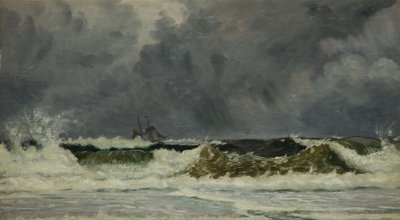 Trudna pogoda - wybrzeże Jutlandii, 1884. autorstwa Whitworth Wallis