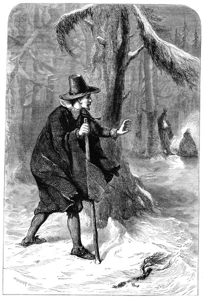 Roger Williams w lesie, Ameryka, ok. 1630 ok. 1880 r. autorstwa Whymper