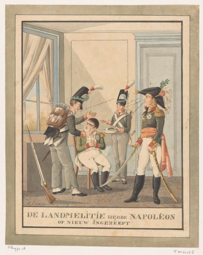 Napoleon jest ogolony Landmeliti ponownie namydlili Napoleona (tytuł na obiekcie) autorstwa Wijnand Esser
