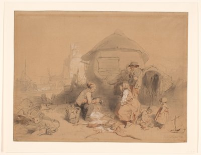 Rozmowa na plaży w przerobionej łodzi? autorstwa Wijnand Nuijen (signed by artist)