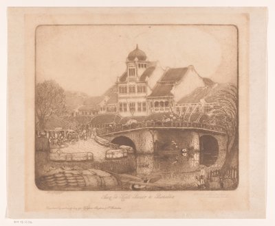 Aan de Kali Besar te Batavia (oryginalny tytuł obiektu) autorstwa Wijnand Otto Jan Nieuwenkamp (signed by artist)