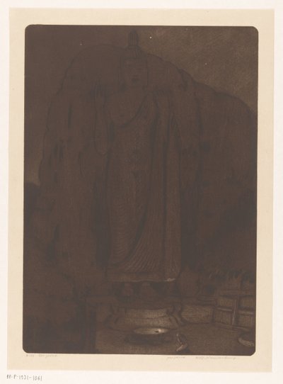 Beeld van de boeddha Avukana bij Kekirawa na Sri Lance Het gebed (tytuł oryginalny) autorstwa Wijnand Otto Jan Nieuwenkamp (signed by artist)