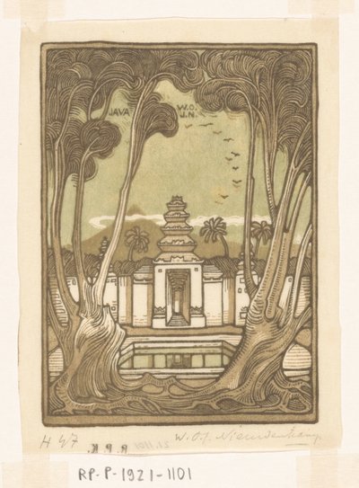 Cmentarz w Jogyakarcie na Jawie Holy Cemetery, Jawa (tytuł oryginalny) autorstwa Wijnand Otto Jan Nieuwenkamp (signed by artist)