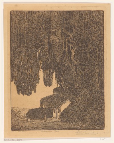 Chińska kaplica w pobliżu Semarang na Jawie Chińskie miejsce kultu (tytuł oryginalny) autorstwa Wijnand Otto Jan Nieuwenkamp (signed by artist)