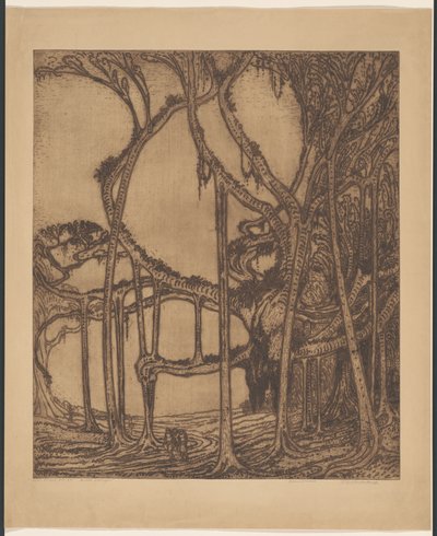 Stary waringin (oryginalny tytuł na obiekcie) autorstwa Wijnand Otto Jan Nieuwenkamp (signed by artist)
