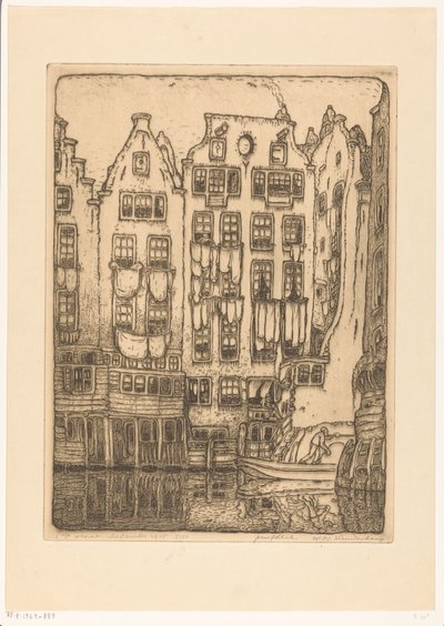 Domy nad kanałem na Sint-Olofssteeg w Amsterdamie Amsterdam (tytuł oryginalny) autorstwa Wijnand Otto Jan Nieuwenkamp (signed by artist)