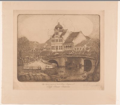 Budynek biurowy Firmy Sluyters & Co. Kali Besar Batavia (oryginalny tytuł na obiekcie) autorstwa Wijnand Otto Jan Nieuwenkamp (signed by artist)