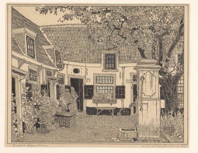 Hofje van Loo w Haarlemie autorstwa Wijnand Otto Jan Nieuwenkamp (signed by artist)