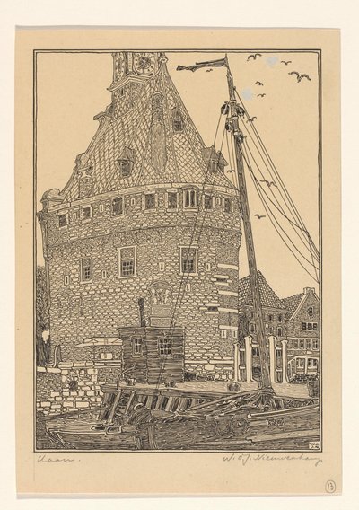 Główna wieża w Hoorn autorstwa Wijnand Otto Jan Nieuwenkamp (signed by artist)