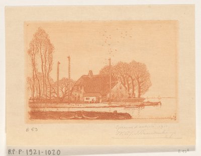 Dom na wodzie w Oude Wetering De Oude Wetering (tytuł oryginalny) autorstwa Wijnand Otto Jan Nieuwenkamp (signed by artist)