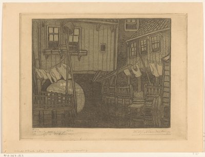Domy w porcie Enkhuizen Dzielnica w Enkhuizen (tytuł oryginalny) autorstwa Wijnand Otto Jan Nieuwenkamp (signed by artist)