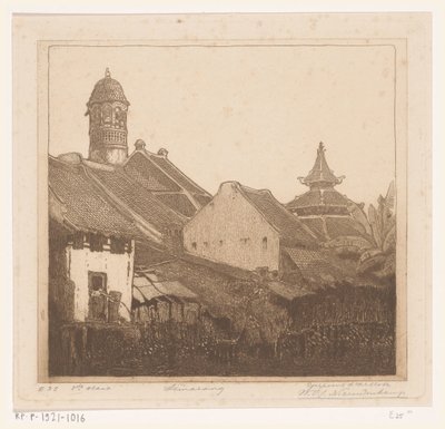 Domy na wodzie w Semarang W Semarang (tytuł oryginalny) autorstwa Wijnand Otto Jan Nieuwenkamp (signed by artist)