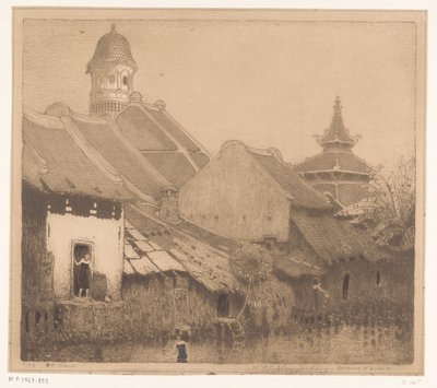 Domy na wodzie w Semarang W Kampong, Semarang (oryginalny tytuł) autorstwa Wijnand Otto Jan Nieuwenkamp (signed by artist)