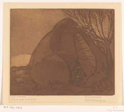 Mężczyzna i kobieta szpiegowani przez Śmierć Para i Śmierć (tytuł oryginalny) autorstwa Wijnand Otto Jan Nieuwenkamp (signed by artist)