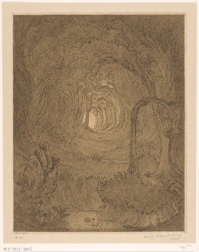 Dżungla w Javie W dżungli (tytuł oryginalny) autorstwa Wijnand Otto Jan Nieuwenkamp (signed by artist)