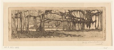Drzewa ostrzegawcze w ogrodzie w Buitenzorg W ogrodzie w Buitenzorg (tytuł oryginalny) autorstwa Wijnand Otto Jan Nieuwenkamp (signed by artist)