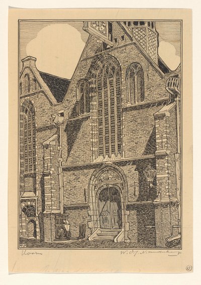 Zachodnia fasada Noorderkerk w Hoorn autorstwa Wijnand Otto Jan Nieuwenkamp (signed by artist)