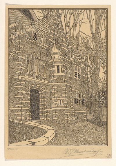 Portal południowy kościoła Wielkiego lub św. Mikołaja w Edam autorstwa Wijnand Otto Jan Nieuwenkamp (signed by artist)