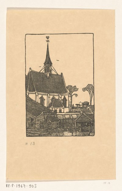 Kościół z cmentarzem w Spaarndam Spaarndam, kościół (tytuł oryginalny) autorstwa Wijnand Otto Jan Nieuwenkamp