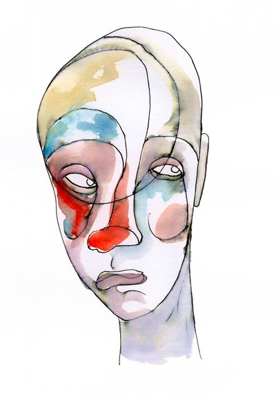 Zamyślony, abstrakcyjny portret autorstwa Wildemar Doomgriever