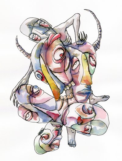 Surrealistyczne, splecione twarze autorstwa Wildemar Doomgriever