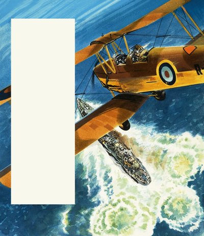 Tiger Moth patrolujący brytyjskie wybrzeże podczas II wojny światowej autorstwa Wilf (20th century) Hardy