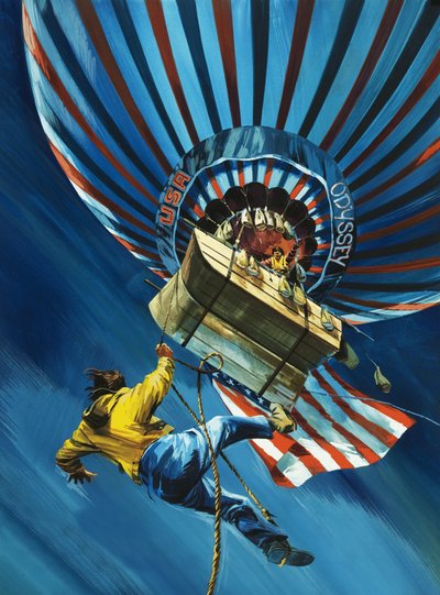 W sierpniu 1975 roku balon Odyssey podjął próbę przekroczenia Atlantyku autorstwa Wilf (20th century) Hardy