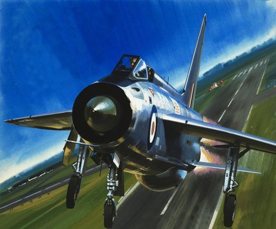 Ludzie i maszyny: Uciekający myśliwiec autorstwa Wilf (20th century) Hardy