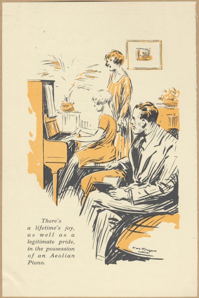Eolska Firma Pianolas, lata 20. autorstwa Wilfred Fryer, Curtis Advertising Agency