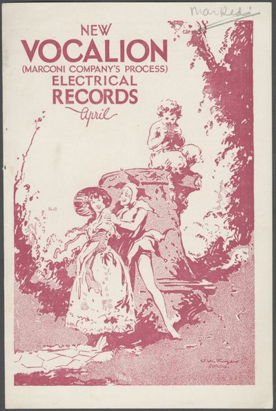 Biuletyn Nagrania Wokalistów, lata 20. autorstwa Wilfred Fryer, Curtis Advertising Agency