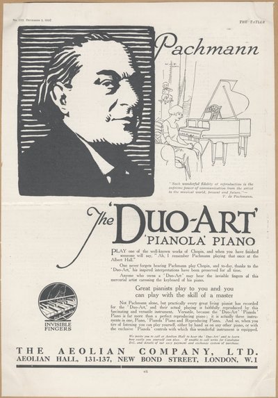 Firma Eolska Pianolas, 1924 autorstwa Wilfred Fryer