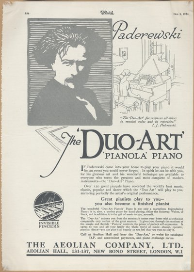 Firma Eolska Pianolas, 1924 autorstwa Wilfred Fryer